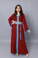 Picture of Modern Moroccan Kaftan With Embroidered Belt