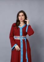 Picture of Modern Moroccan Kaftan With Embroidered Belt